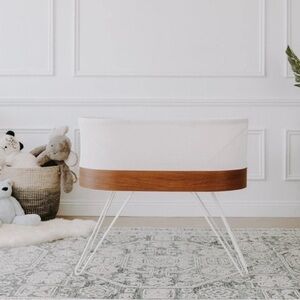 Modern White and Brown Kids Bassinet